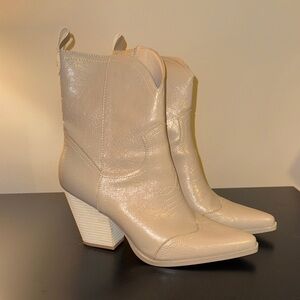 Elegant Cream Ankle Boots
